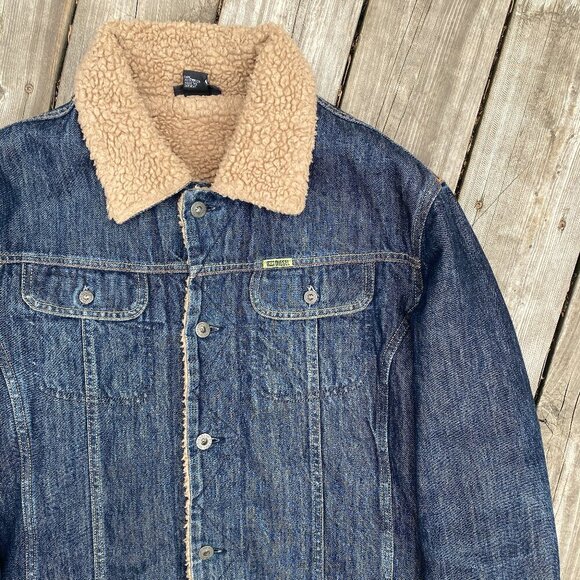 Vintage 2002 Diesel Gregg Fur Sherpa Jacket XL Blue - Picture 2 of 14